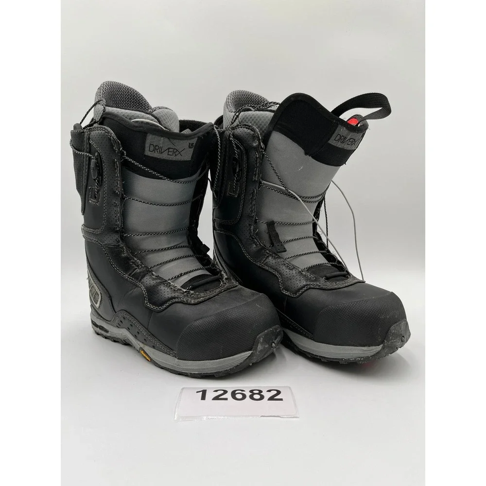 Burton Driver X Snowboard Boots Mens 9 Black Gray Traditional Lace UP Winter